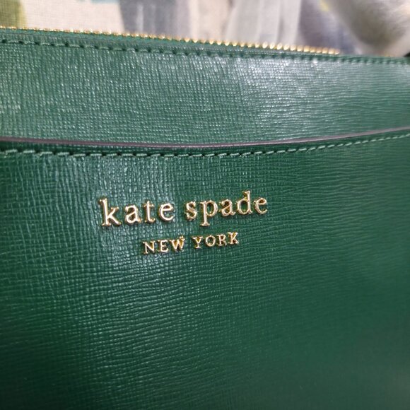 Kate Spade New York Bleecker Saffiano Small Leather Crossbody Bag In Arugula - Picture 2 of 13